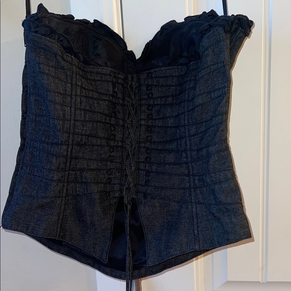 Chic Black Bodysuit Corset Top - Picture 3 of 6